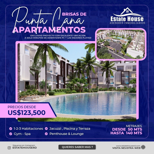 Imagen 1 de 7 de Residencial De Apartamentos Exclusivos En El Caribe, Ubicado En La Zona Este Del País, A Solo Pocos Metros De La Playa Y De Los Sitios Turísticos Y Vida Nocturna De La Zona.