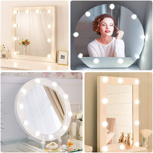 Imagen 7 de 10 de Luces Led Regulable Usb 3 Blancos Make Up Espejo Maquillaje