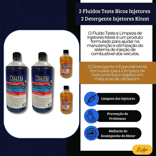 Kit 2 Detergentes P/ Limpeza C/ 2 Fluídos Injetores - Kitest