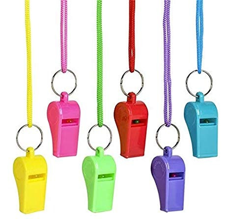 Rhode Island Novelty 12 Neón Plástico Whistle Collares De Ny