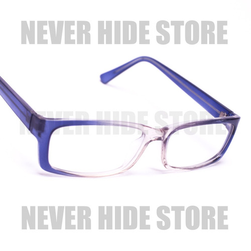 Armazon Nerd Hipster Acetato Y Acero. Azul Y Transparente