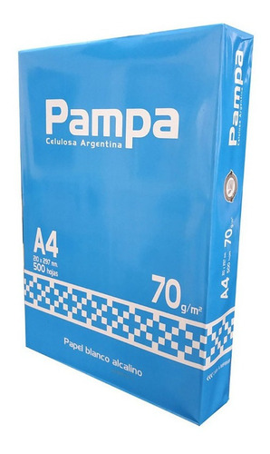 Resma Pampa A4 Papel 70 Grs 500 Hojas Para Oficina