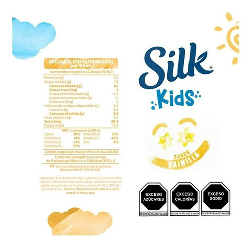 Bebida Vegetal Silk Vainilla 6 Piezas De 190 Ml C/u