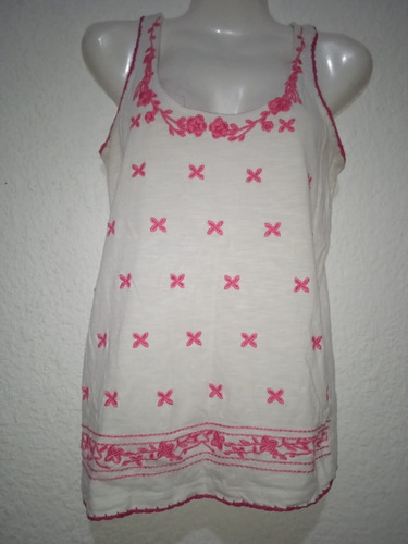 Musculosa Blanca Bordada De Dama Talle S De Indian C/ Nueva 