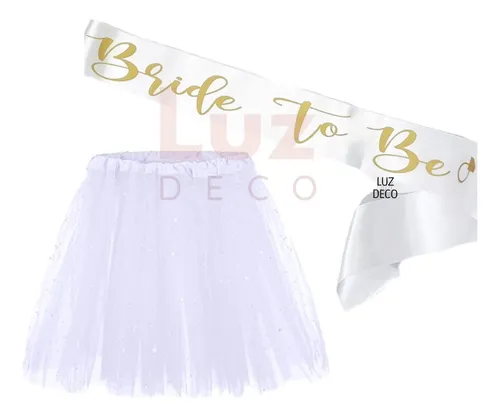 Kit Vincha Banda Y Tutu Bride To Be Despedida De Soltera