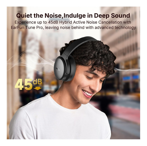 Audífono Earfun Tune Pro Bluetooth 5.4 120h Hi-res Audio Anc