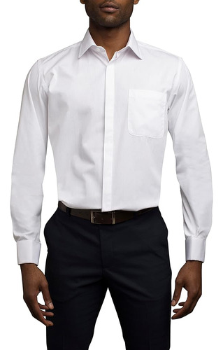 Stacy Adams Para Hombre 39000 Camisa De Vestir Lisa, Blanco,