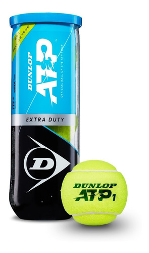 Pelota De Tenis Dunlop Atp Extra Duty Tubo X 3 Unidades