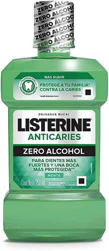 Enjuague Bucal Listerine Anticaries Zero Alcohol Menta 250ml
