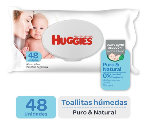 Toallitas Húmedas Huggies Puro&natural Rn - 48 Un