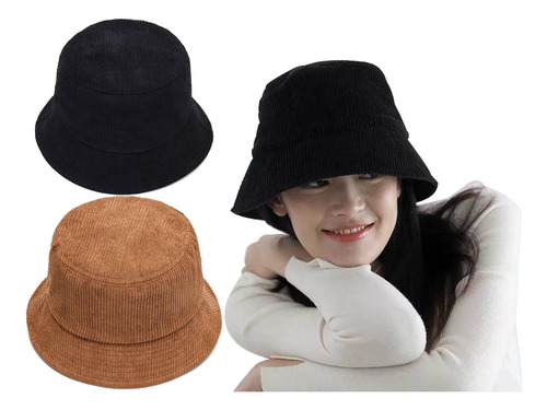Pescador Sombrero De Ajustable De Pana De Algodón Unisex 2pk