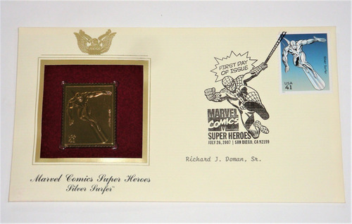 Silver Surfer Estampilla Dorada Edicion Limitada U S P S (Usado)