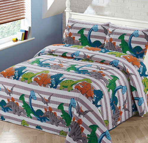 Dinosaur Dinosaurs World Kidsboystoddler Coverlet Juego...