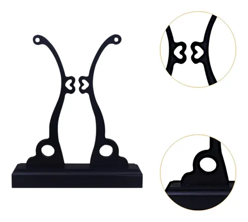 Soporte De Ventilador De Mano Chino Madera Grande Negro