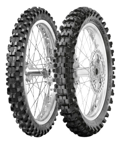 Par Pneu Mt320 Pirelli 80/100-21 + 100/100-18 Moto