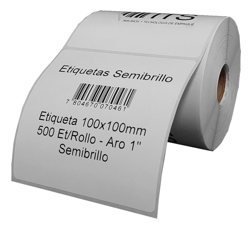 Etiquetas Autoadhesivas Semibrillo 100x100mm, 500 Un. 