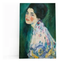 Comprar Quadros Canvas Arte Pinturas Artistas Pintores 100x70cm Cor Retrato De Uma Dama Gustav Klimt Armação Borda Infinita
