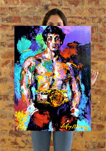 Cuadro Rocky Balboa Mural Pintura Style 40x60 Leroy Neiman