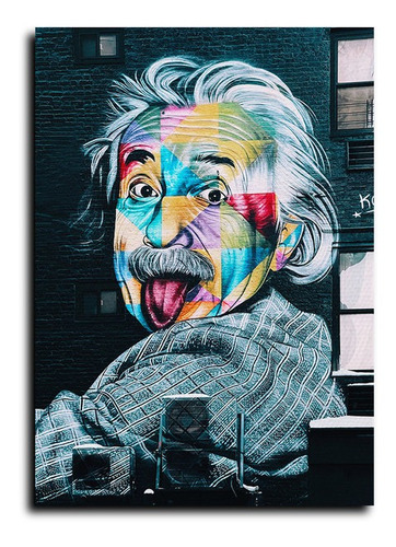 Cuadro Decorativo Canvas Comedor 100x140cm Einstein Graffiti