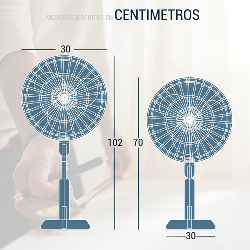Ventilador 12 Alta Calidad Velocidades Ajustables O81 35 Cm 127v /60hz/45w Negro Aluminio 4