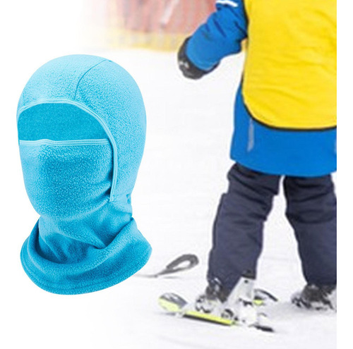 Niños Fleece Balaclava Ski Soft Thermal Para Niños Azul