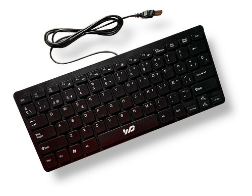 Teclado Slim Mini Usb Para Pc Color del teclado Negro Idioma Español