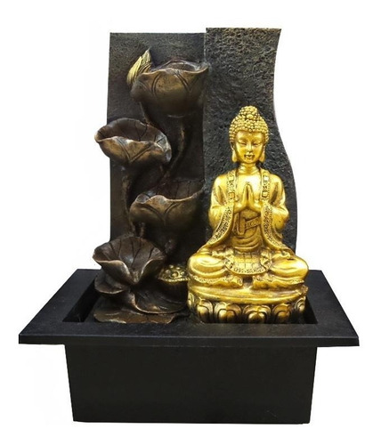 Figura Decorativa Adorno Buda  Gold Meditando  Cascada/ Runn