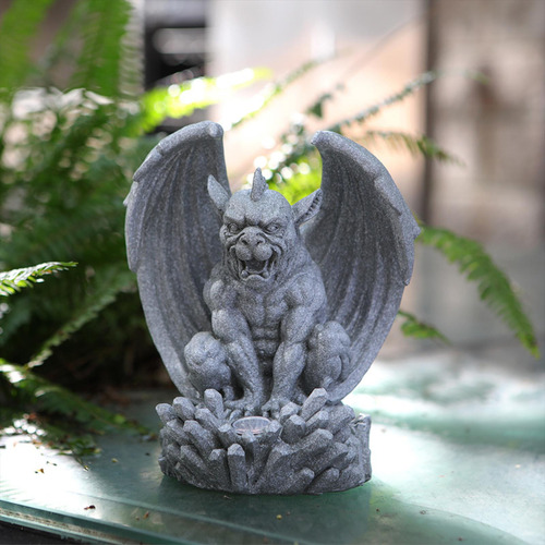Estatua De Jardín De Esculturas De Con Lámpara Solar Gris