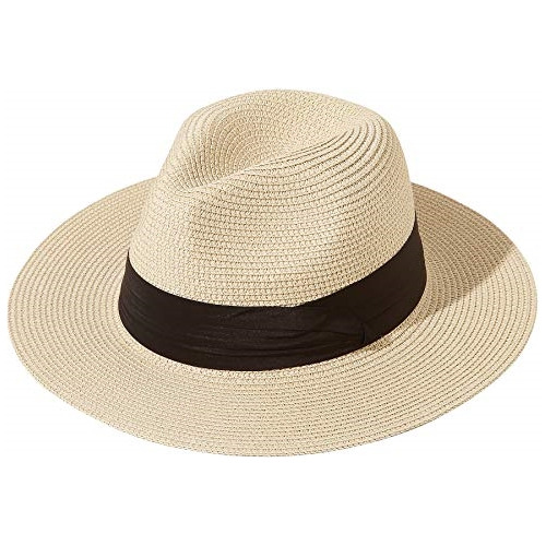 Gorros Sombreros Y Boinas De Paja Plegable Para Mujer Beige