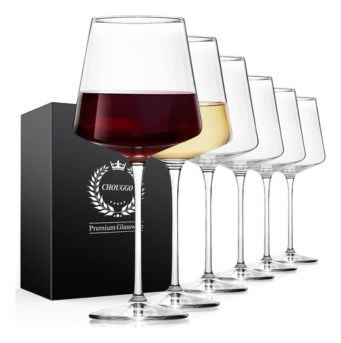 Juego De 6 Copas De Vino Chouggo De 21 Oz, Cristal Grande De