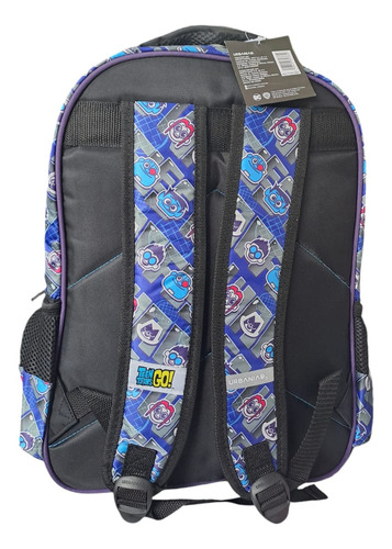 Mochila Escolar Primaria Jovenes Titanes Color Azul Diseño De La Tela 3d