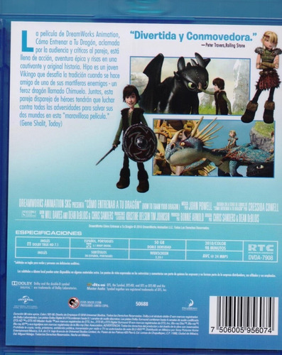 Como Entrenar A Tu Dragon Pelicula Blu-ray + Dvd