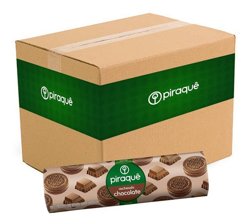 Kit C/80 Biscoitos Bolacha Piraquê Chocolate Recheado 160g