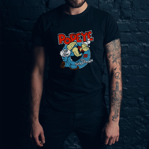 Remera Popeye Sailor Caricatura Retro 100% Algodón Premium