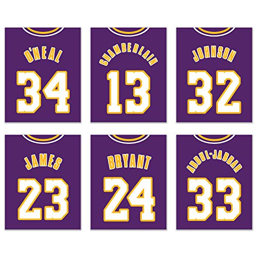 Pósteres De Baloncesto De Angeles Lakers, Conjunto De ...