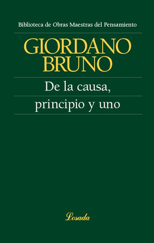 De La Causa Principio Y Uno (libro Original)