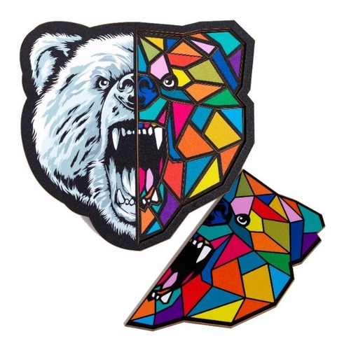 Rompecabezas Puzzle Oso Madera Diseño Juego De Mesa Ingenio
