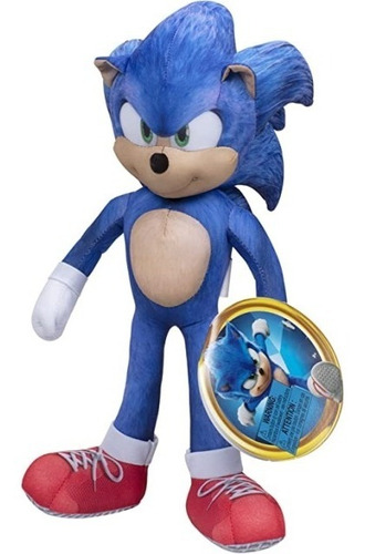 Imagen 2 de 5 de Sonic 2 Peluche 35 Cm 5 Frases En Ingles Original Erizo Azul