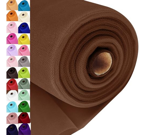 Brown Tulle Fabric Roll Spool Bolt (54 Inch By 40 Yards...