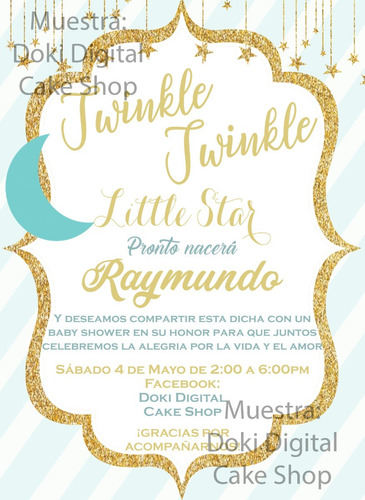 Invitacion Digital Imprimible De Estrellas Twinkle Twinkle