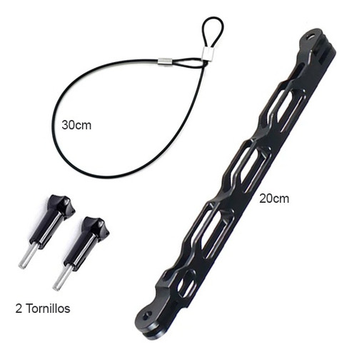Extensión 20cm Cámara Acción Gopro Insta +tornillos +cuerda