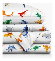Comprar Juego de Sábanas Matrimoniales Infantiles Dreamlab Kids. Tela Suave, Diseño Dinosaurios. Estampado para Niños. 3 Piezas | Hipoalergénicas, Tela Certificada Oeko-Tex Standard 100