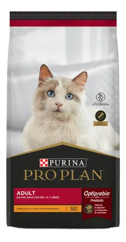 Alimento Pro Plan Optiprebio. Adult para gato adulto de raza mediana sabor pollo y arroz de 7.5 kg
