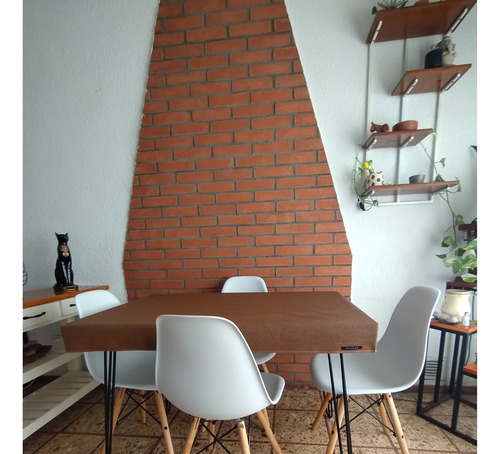 Mantel De Ecocuero Encastrable Simil Lino Mesa 260 X 152 Cm Caramelo Encastrable Simil Lino