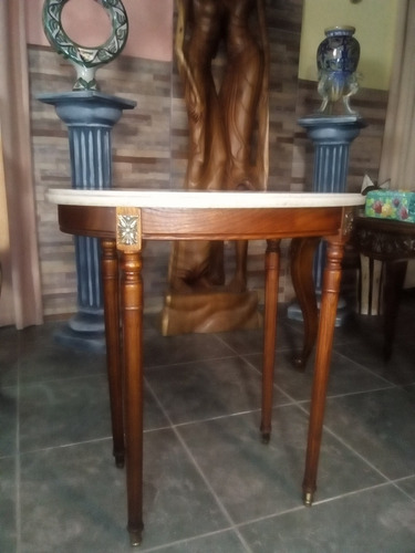 Mesa Antigua Cedro De Estilo Inglés Tapa Marmol Biselado (Usado)