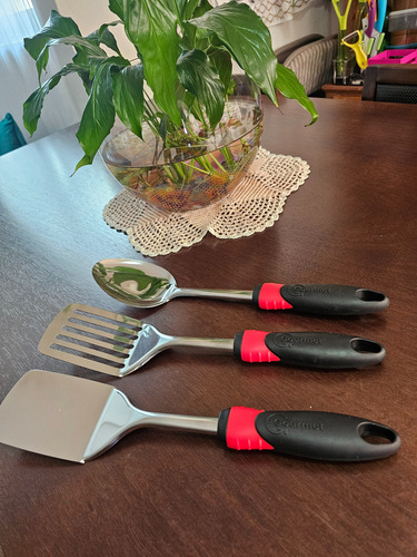 Cuchara Volteador Tornero Acero Inoxidable 3pz Uten Cocina