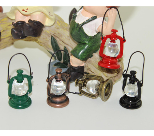Casa De Muñecas Lámpara De Aceite Retro Miniatura Rojo