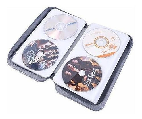 Porta Cd Dvd - Estuche Portatil - Capacidad 96u. - Gris