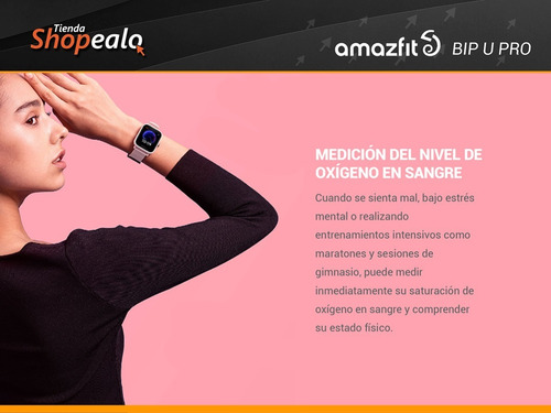 Imagen 8 de 10 de Smartwatch Reloj Amazfit Basic Bip U Pro 1.43 Rosa Gps -*