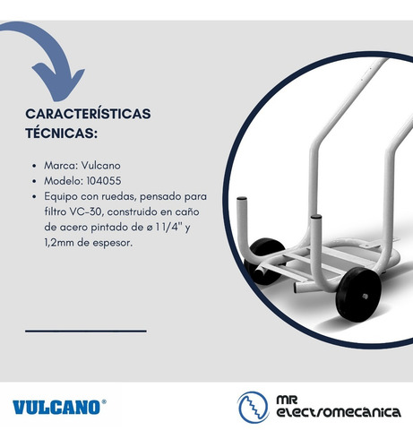 Imagen 3 de 10 de Carro Porta Bomba Vulcano Filtro Vc30 - 104055